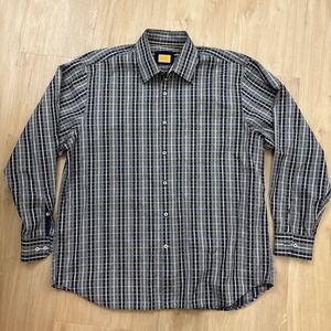 Robert Talbott Carmel Men's Long Sleeve XL Button Down Shirt Blue And Grey